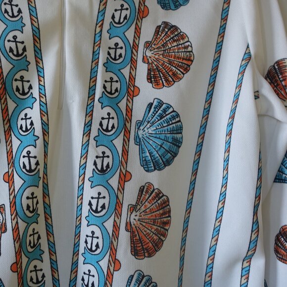 Trissi doubleknit polyester shells clams vacation vacay top S SM Small Medium M - Picture 12 of 16